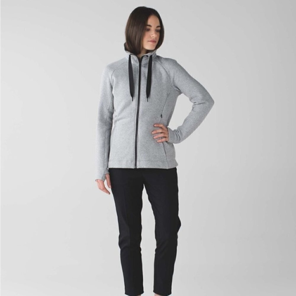 Lululemon &go Take-Off Fleece Jacket Heathered Medium Grey size 4